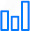 Blue bar chart icon with three increasing vertical bars, suggesting growth or analytics