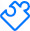 Blue puzzle piece icon with a white heart-shaped cutout, likely representing care or support.